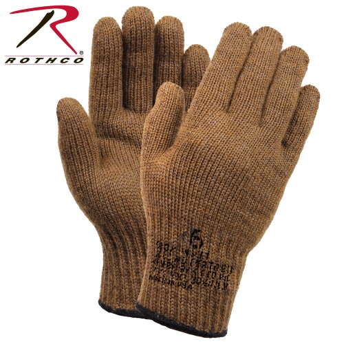 8458-3 Wool Glove Liners GI Military Made in the USA Various Colors Rothco[3,Coyote Brown] 