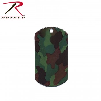 8496 Rothco Stainless Steel Woodland Camo Dog Tag