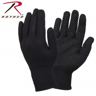 8516 Touch Screen Gloves Black With Gripper Dots Rothco 8516 