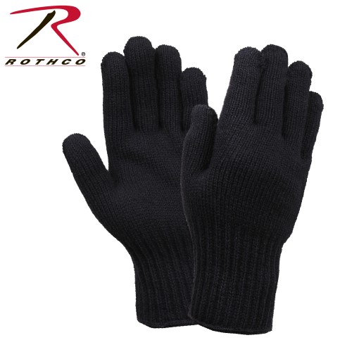 8518 Rothco Black Size Large Military Wool Glove Liners Made In The USA