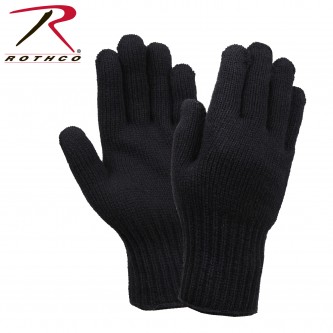 8518 Rothco Black Size X-Large Military Wool Glove Liners Made In The USA