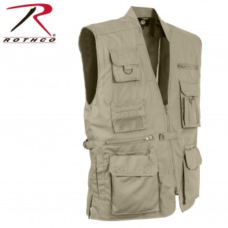 8569-Khaki-3X Multi-Pocket Cargo Tactical Plainclothes Concealed Carry Vest Rothco 8567 [Khaki,XXX-L