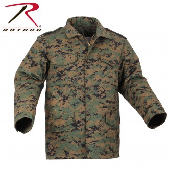 Rothco 8590 Woodland Digital Camouflage Size X-Small Military M-65 Field Jacket With Liner