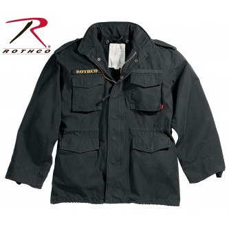 8608 Rothco Black Size X-Small Vintage M-65 Military Field Jacket