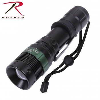 861 CREE Flashlight With Zoom 3 Watt Black Aluminum uses AAA Batteries 861 Rothco 