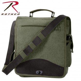 8626 Rothco Vintage Military M-51 Engineers Canvas Shoulder Bag With Leather Accents[Olive Drab] 
