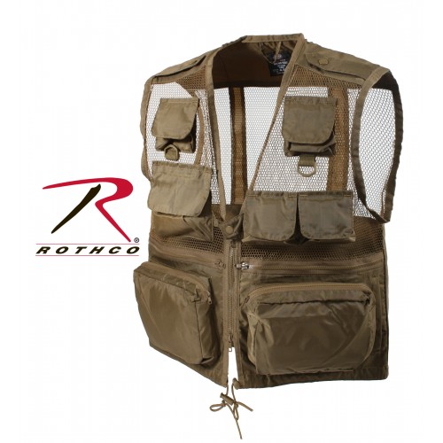 8647-L Rothco Nylon Water Resistant Military Tactical Recon Vest[Coyote Brown,L] 