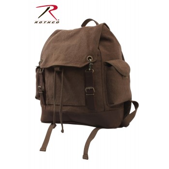 8709 Rothco Vintage Military Canvas Expedition Rucksack Backpack[Brown] 