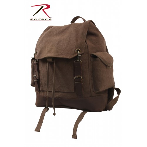8709 Rothco Vintage Military Canvas Expedition Rucksack Backpack[Brown] 