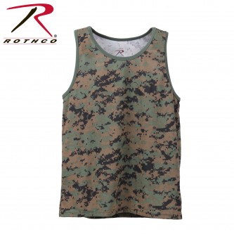 8734-L Rothco Military Camouflage Tank Top Tactical Camo Tank Top[L,Woodland Digital Camo] 