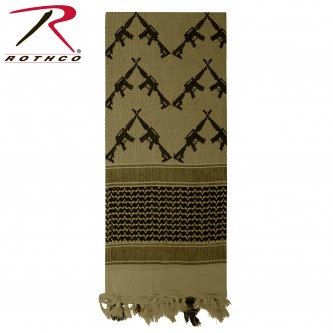 8737 Rothco Coyote Crossed Rifles Military Shemagh Tactical Desert Scarf