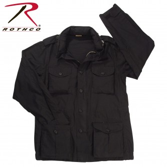 8751 Rothco Black Size Large Lightweight Vintage M-65 Military Jacket