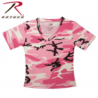 Rothco Womens Short Sleeve Camo V-Neck T-Shirt