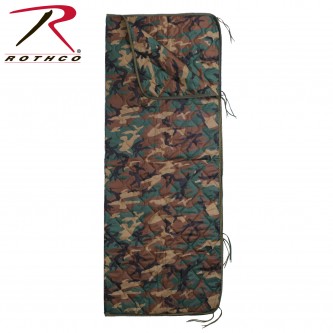 88476 Rothco GI Style Rip-Stop Poncho Liner With Zipper Camouflage Sleep Bag[Woodland Camo] 