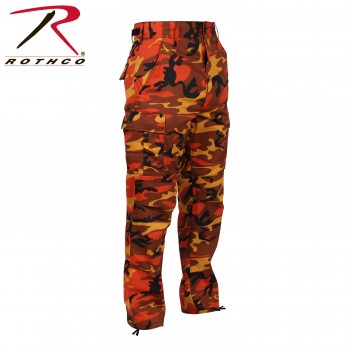 Rothco 8865-2x Brand New Savage Orange Camo Military Cargo Fatigue BDU Pants[XX-Large] 