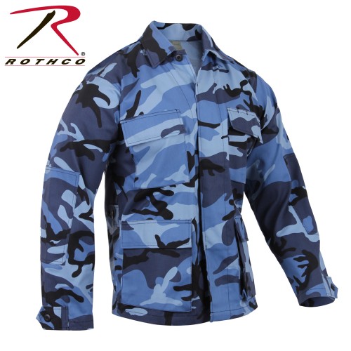 8882-L Rothco Military Combat Camouflage BDU Tactical Cargo Pants Uniform[Sky Blue Cam SHIRT,Large] 