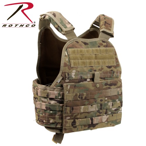 Rothco 8928 Multi Camo Military MOLLE Tactical Plate Carrier Assault Vest