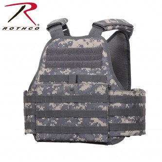 8932 Rothco Solid And Camo Military MOLLE Tactical Plate Carrier Assault Vest[ACU Digital Camo] 