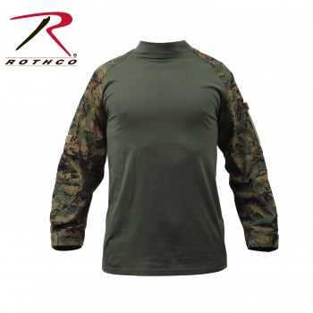  Rothco Military Heat Resistant Combat Tactical Combat Long Sleeve Shirt[Woodland Digital Camo,Smal