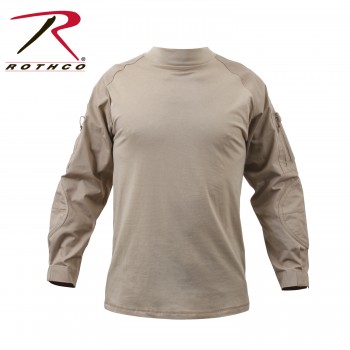 Rothco Military Heat Resistant Combat Tactical Combat Long Sleeve Shirt[Desert Sand,Small] 90030-S 