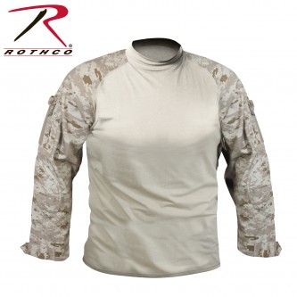 Rothco Military Heat Resistant Combat Tactical Combat Long Sleeve Shirt[Desert Digital Camo,Small] 