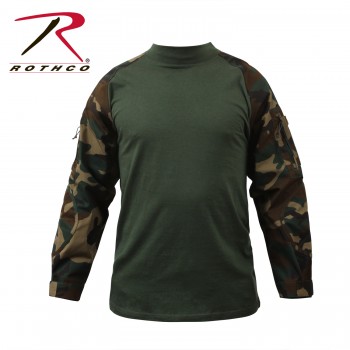 90025-S Rothco Military Heat Resistant Combat Tactical Combat Long Sleeve Shirt[Woodland Camo,Small]