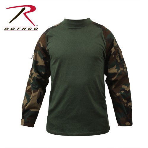 90025-L Rothco Military Heat Resistant Combat Tactical Combat Long Sleeve Shirt[Woodland Camo,Large]
