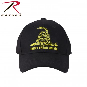 90280 Rothco Don't Tread On Me BLACK Low Profile Cap 