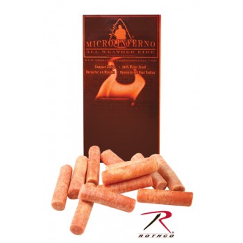 Rothco 908 Micro Inferno Emergency All Weather Fire Sticks 12 Pack