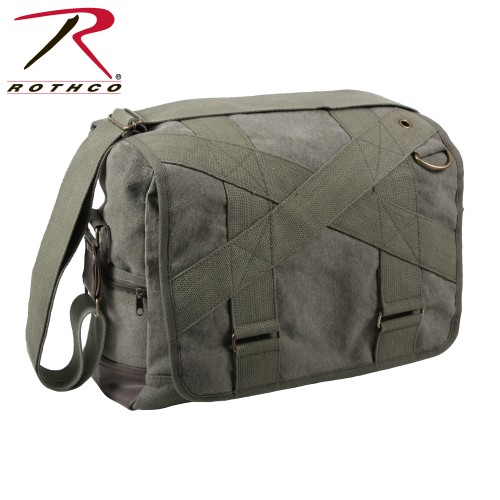 9115-OD Rothco Vintage Military Outback Canvas Messenger Shoulder Bag[Olive Drab] 