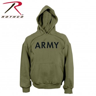 Rothco Military Physical Training Pullover Hooded Sweatshirt Army USMC Hoodie[Olive Drab Army,Large]