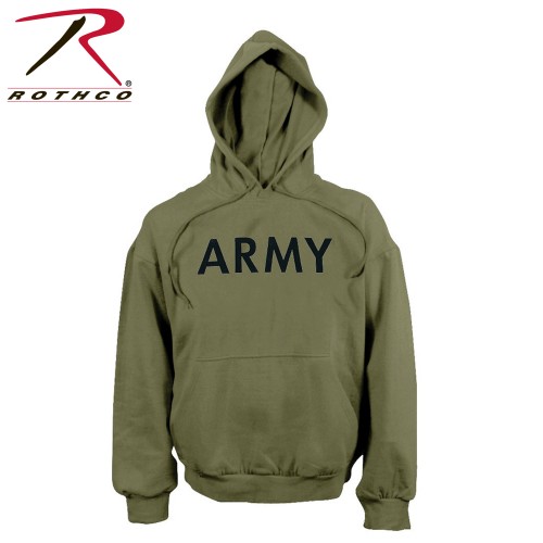 Rothco Military Physical Training Pullover Hooded Sweatshirt Army USMC Hoodie[Olive Drab Army,Large]