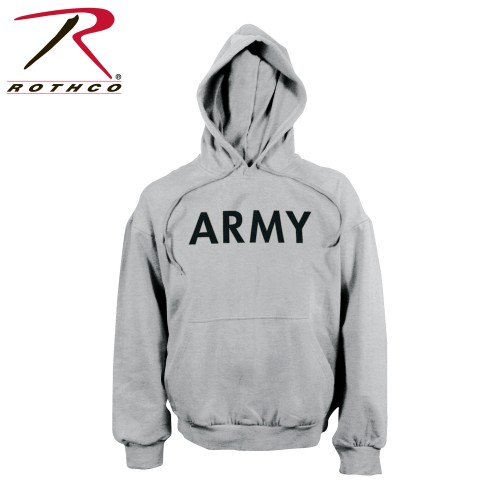 9189-M Rothco Military Physical Training Pullover Hooded Sweatshirt Army USMC Hoodie[Grey Army,Mediu