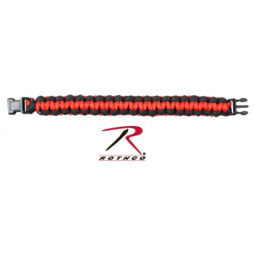 923-8 Rothco Two-Tone Paracord Bracelet Red / Black 8