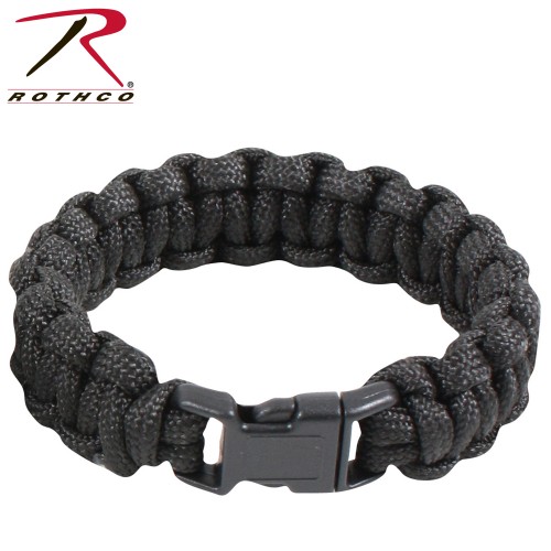 925-7 Rothco Solid Color Paracord Bracelet - Black - Length 7 Inches 