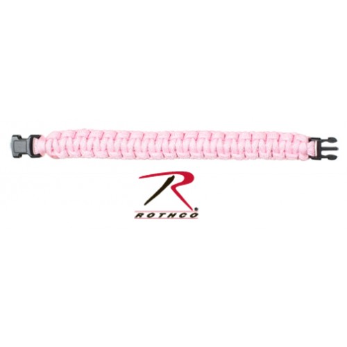 927-9 Rothco 927 Soft Pink Survival Paracord Bracelet w/ Buckle[9
