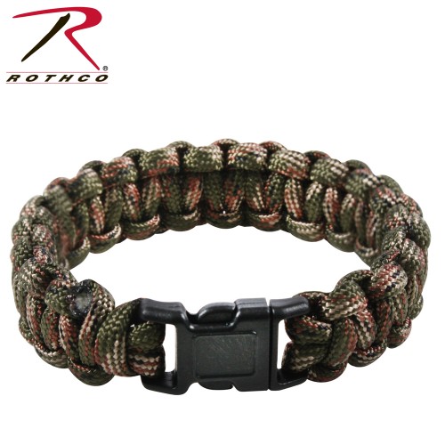 933-9 Rothco Multi-Colored Paracord Bracelet Woodland Camo 9