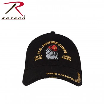 9339 Deluxe Marine Bulldog Low Profile Cap - Black 9339 Rothco 