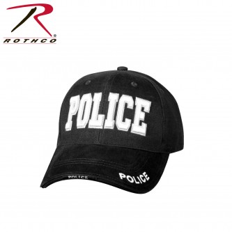 9383 Rothco Deluxe Police Low Profile Cap Hat - Black