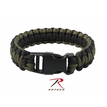 967-8 Rothco Deluxe Paracord Bracelets Black / Olive Drab Length 8 Inches 