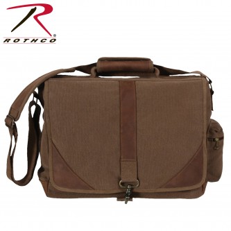 9690 Rothco Vintage Military Urban Pioneer Canvas Messenger Shoulder Laptop Bag[Brown] 