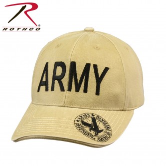 9788 Rothco Vintage Deluxe Army Low Profile Insignia Cap - Khaki 