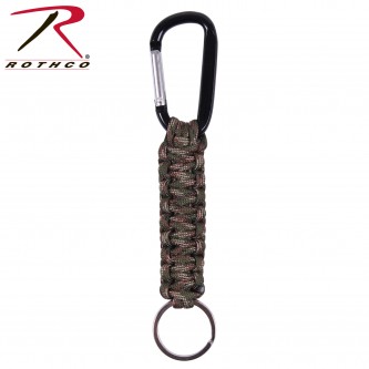 Rothco Paracord Keychain with Carabiner - Woodland Camo
