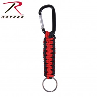 Rothco Paracord Keychain with Carabiner - Thin Red Line