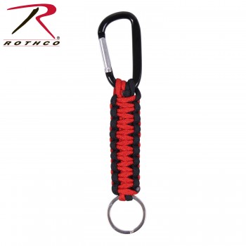 Rothco Paracord Keychain with Carabiner - Thin Red Line