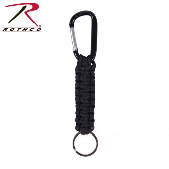 Rothco Paracord Keychain with Carabiner Black