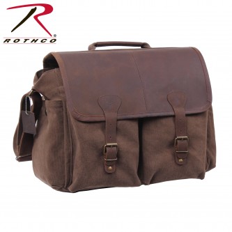 Rothco Vintage Military Leather Flap Messenger Bag[Brown] 9829 