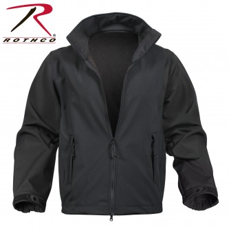 9834 Rothco Black Soft Shell Waterproof Uniform Jacket Size Large