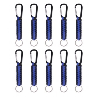 Thin Blue Line Paracord Keychain With Carabiner Rothco 99804 - 10 pieces