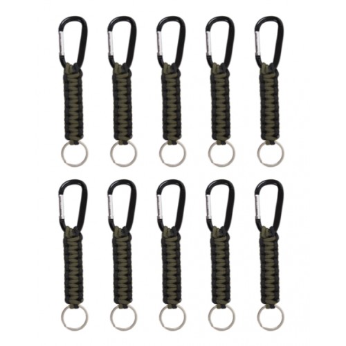 Rothco Paracord Keychain with Carabiner - Olive Drab - 10 pieces